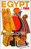 AIRLINES EGYPTE TWA Rwlu-POSTER/REPRODUCTION d1 AFFICHE VINTAGE