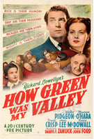 CINéMA HOW GREEN WAS MY VALLEY Rago-POSTER/REPRODUCTION d1 AFFICHE VINTAGE