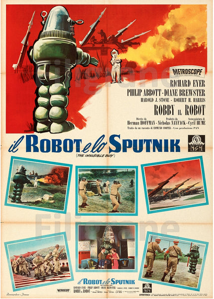 IL ROBOT e lo SPUTNIK FILM Rpnf-POSTER/REPRODUCTION d1 AFFICHE VINTAGE