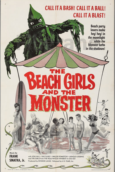 CINéMA BEACH GIRLS and MONSTER Rioz-POSTER/REPRODUCTION d1 AFFICHE VINTAGE