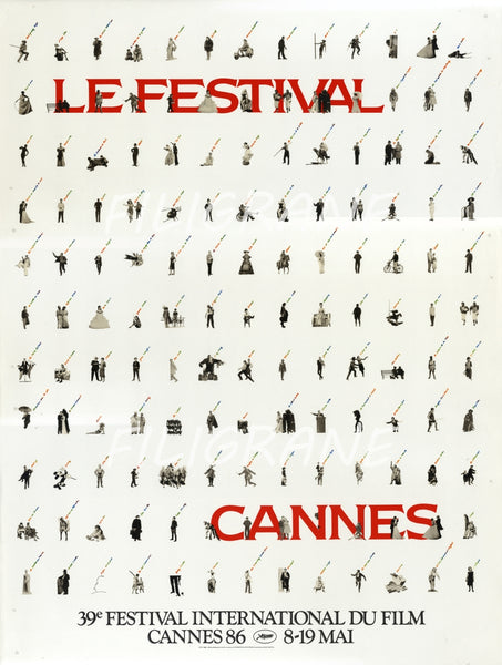 FESTIVAL de CANNES 1986 - BELLE AFFICHE ORIGINALE 60x80cm Etat Neuf